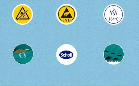 OBUWIE ROBOCZE CHODAKI GUMOWE KLAPKI MEDYCZNE CLOG EVO SCHOLL EMERALD R.41-46