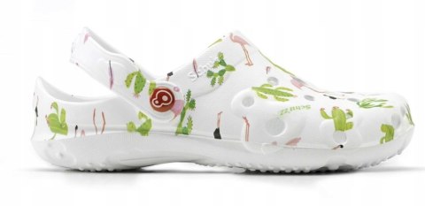 Obuwie buty klapki robocze medyczne damskie SCHU´ZZ GLOBULE PRINT Flamingo Roz 36