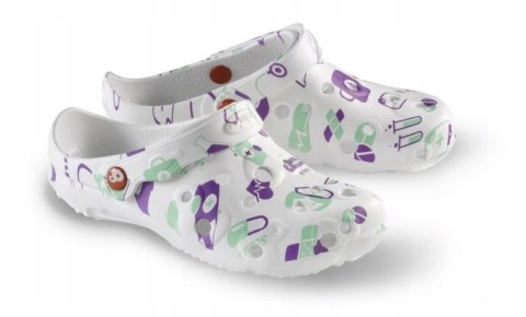 Obuwie buty klapki robocze medyczne damskie SCHU´ZZ GLOBULE PRINT Medical Roz 36